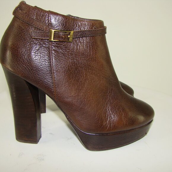 LIEBESKIND WOMENS BROWN LEATHER ANKLE BOOTS SIZE 38 / US 7.5 C122 - Picture 1 of 13